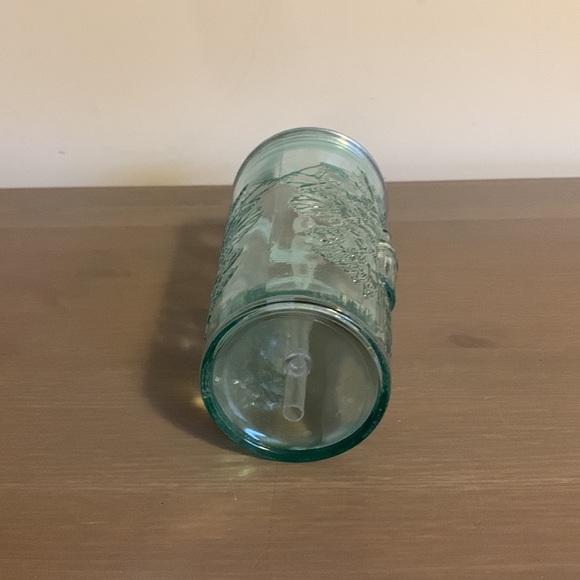 Coca Cola Vintage Collectable Textured Glass Mandala Design Cup with Lid & Straw - Picture 8 of 8